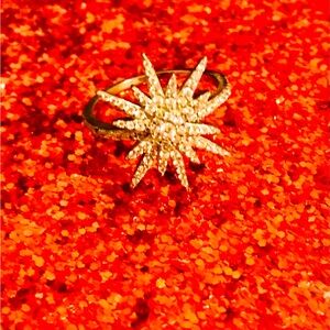 New Swarovski Crystal Silver Shooting 🌠 Star Ring 7